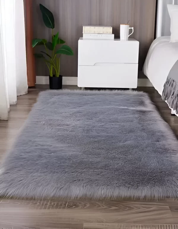 alfombra-nordica-rectangular-pelosintetico-gris05-clickandgo Alfombra Nórdica Suave Antideslizante Rectangular