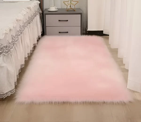 alfombra-nordica-rectangular-pelosintetico-rosa01-clickandgo Alfombra Nórdica Suave Antideslizante Rectangular