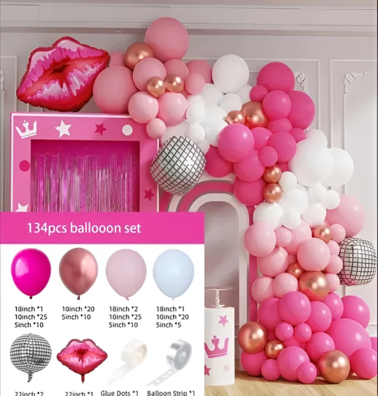 Arco De Globos Barbie Rosa Fucsia 124 Piezas