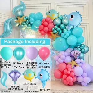 Arco de Globos Tematica De Mar 123 Piezas