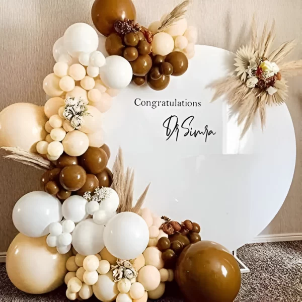 Arco de Globos Retro Beige Marrón 138 Piezas