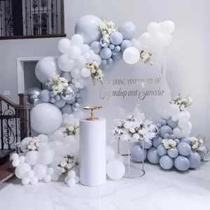 Arco De Globos Orgánico Gris 139 Piezas