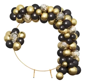 Arco De Globos Negro Dorado Crome 120 Piezas