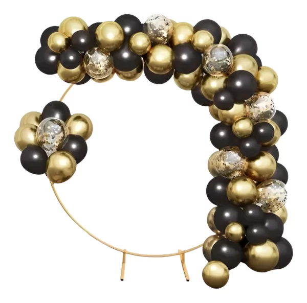 Arco De Globos Negro Dorado Crome 120 Piezas