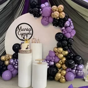 Arco De Globos Negro Violeta 116 Piezas