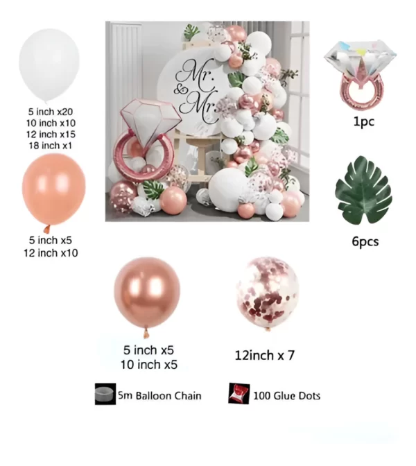 Arco De Globos Compromiso Novia Bride To Be 87 Piezas