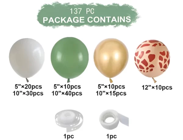 Arco de Globos Selva Safari 137 Piezas