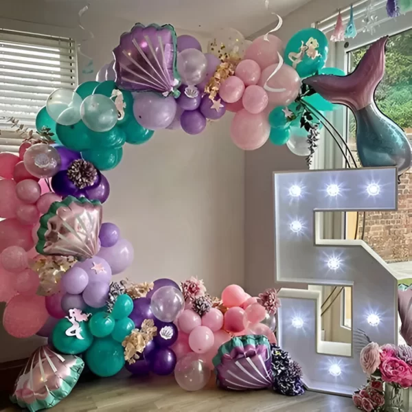 Arco de Globos Orgánico Temático Sirena 97 Piezas