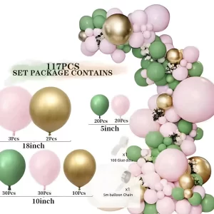 Arco de Globos Verde Nude 117 Piezas