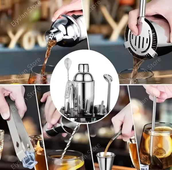 Set Bartender Barman 14 Piezas Acero Inoxidable