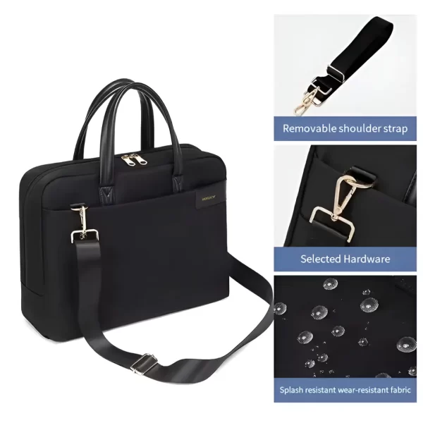 cartera-unisex-portanotebook-8775-3-clickandgo Bolso Porta Notebook Negro A8775