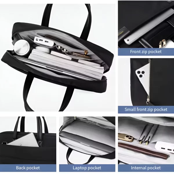 cartera-unisex-portanotebook-8775-4-clickandgo Bolso Porta Notebook Negro A8775