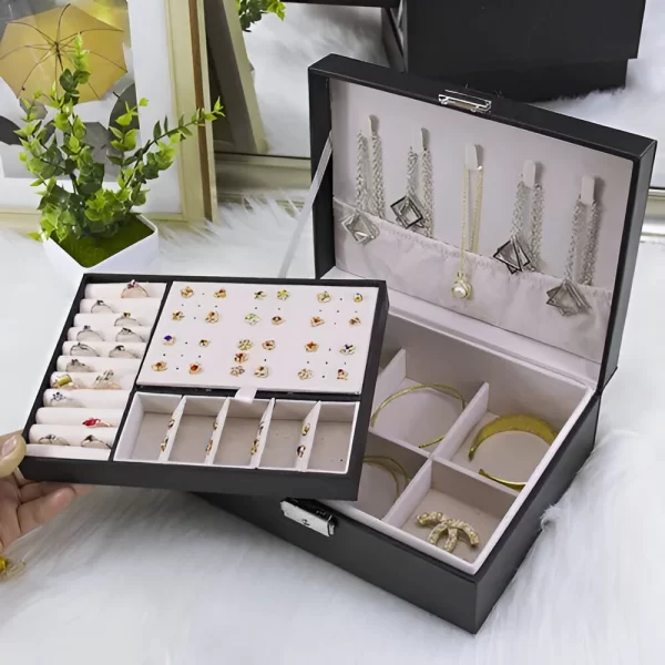 Joyero Cuero Pu Con Llave Para Accesorios