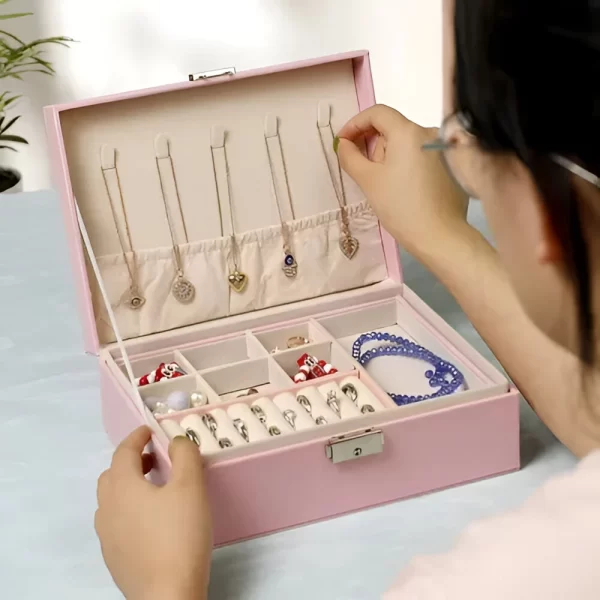 Joyero Cuero Pu Con Llave Para Accesorios