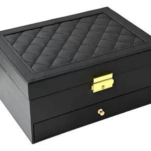 Joyero Con Cajón Cuero Pu Negro JM22