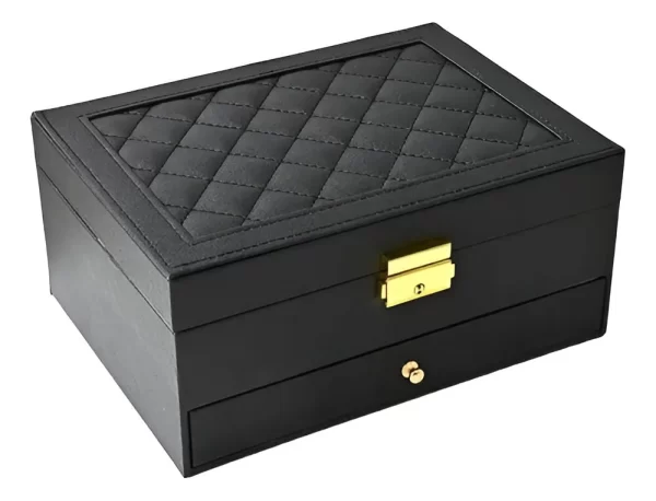 Joyero Con Cajón Cuero Pu Negro JM22
