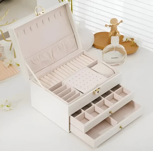 Joyero Cuero Pu Cajonero Triple