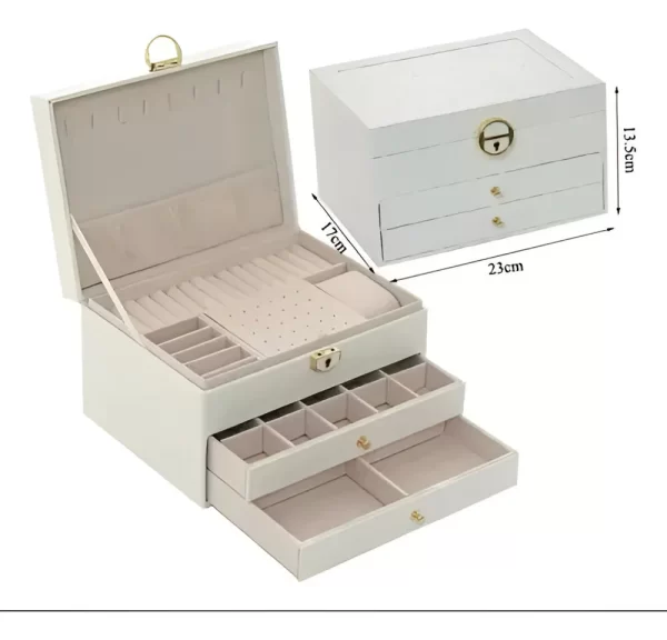 Joyero Cuero Pu Cajonero Triple