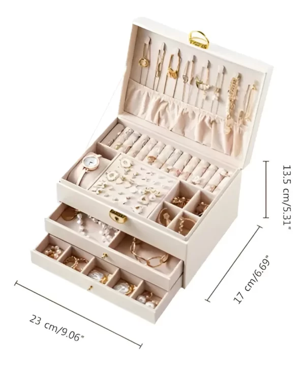 Joyero Cuero Pu Cajonero Triple