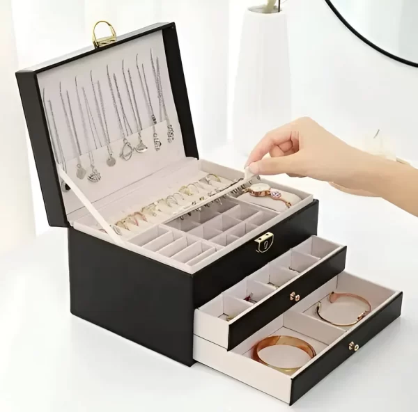 Joyero Cuero Pu Cajonero Triple