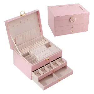 Joyero Cuero PU Cajonero Triple