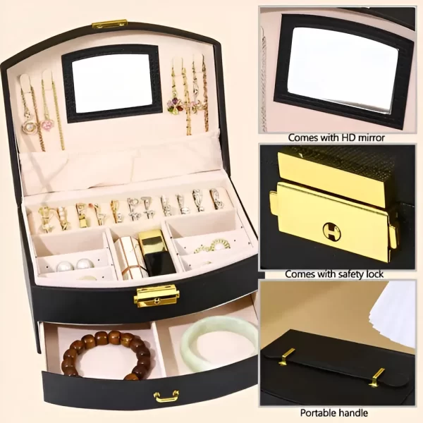 Joyero Con Cajones Cuero Pu Valija