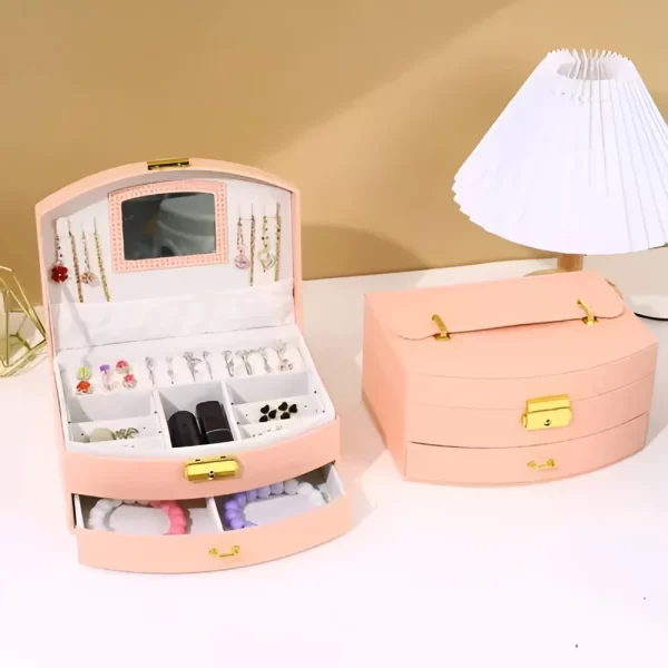 Joyero Con Cajones Cuero Pu Valija