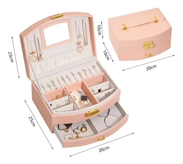 Joyero Con Cajones Cuero Pu Valija