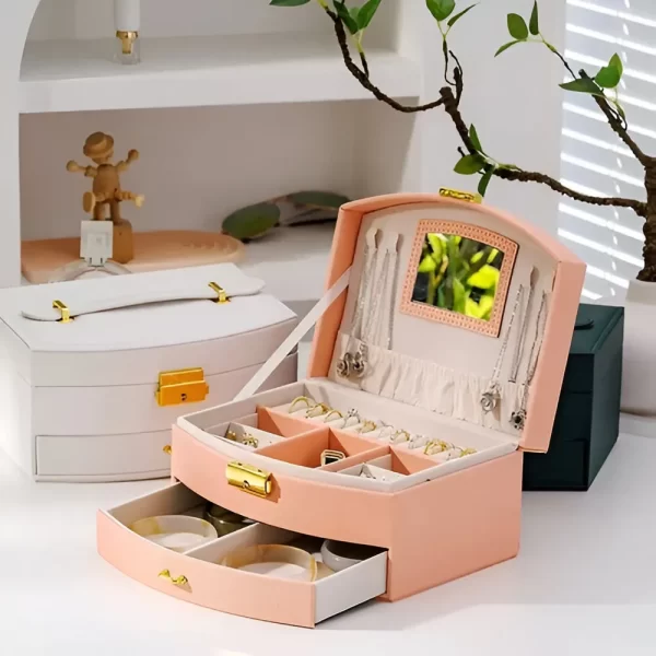 Joyero Con Cajones Cuero Pu Valija