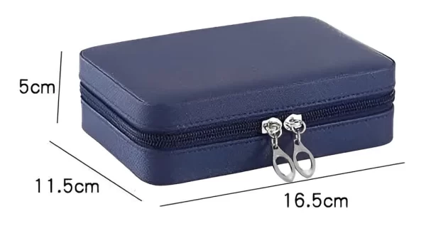 Joyero De Viaje Cuero Pu Azul 102