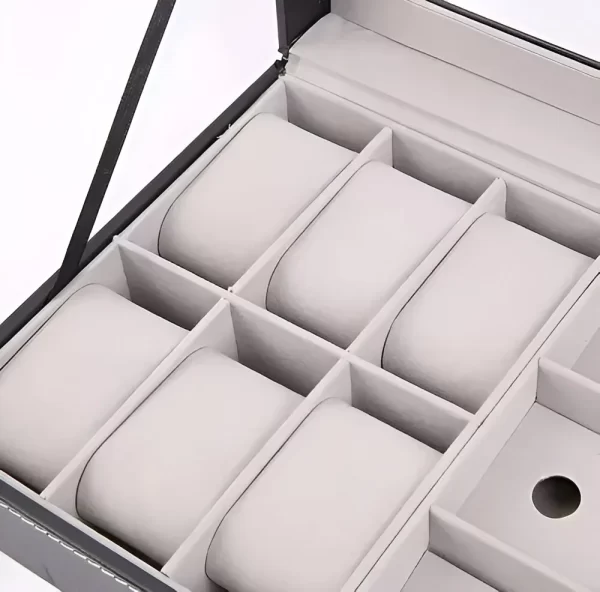 Joyero Para Reloj Y Gafas Cuero Pu Negro