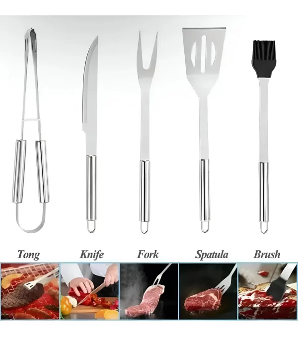 Set Parrillero 27 Pzs Kit Asador Acero Inoxidable