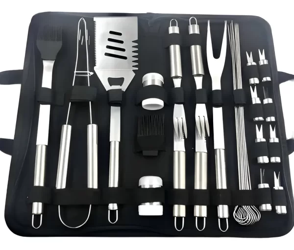 Set Parrillero 27 Pzs Kit Asador Acero Inoxidable