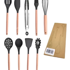 Set de 9 utensilios de silicona