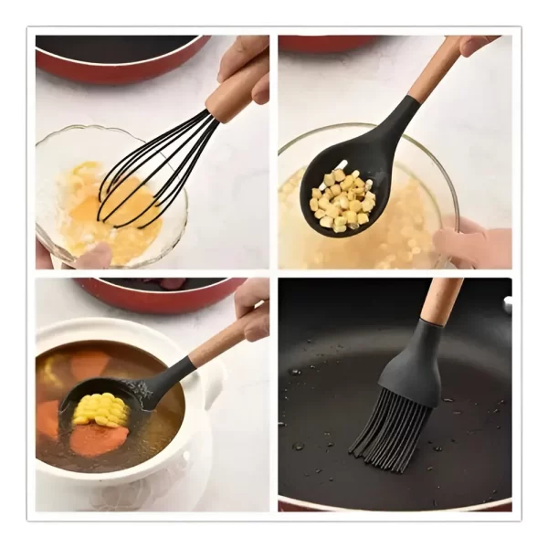 Set de 9 utensilios de silicona