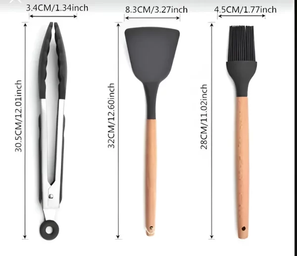 Set de 9 utensilios de silicona