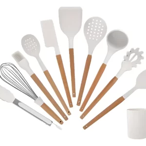 Utensilios De Cocina Silicona Blanco 11 Piezas