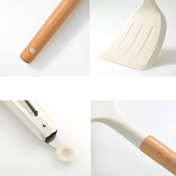 Utensilios De Cocina Silicona Blanco 11 Piezas