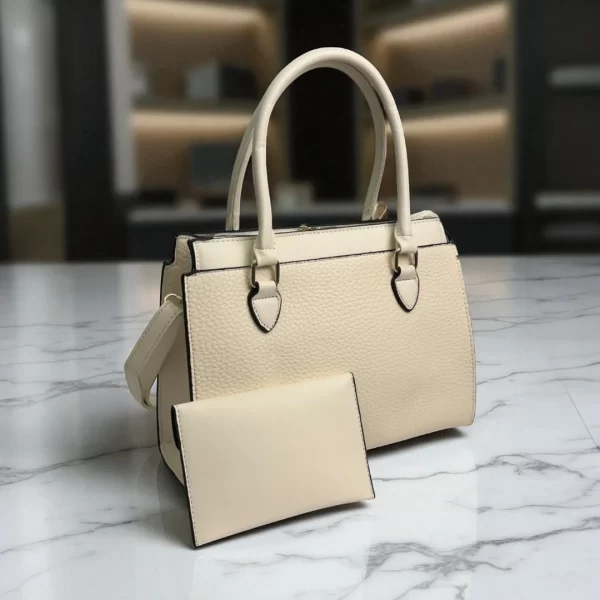 Cartera Cuero Pu Lazo Beige 10500
