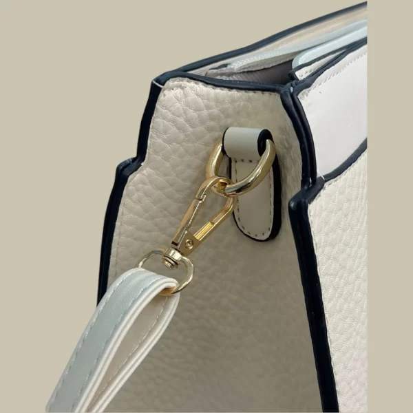 Cartera Cuero Pu Lazo Beige 10500