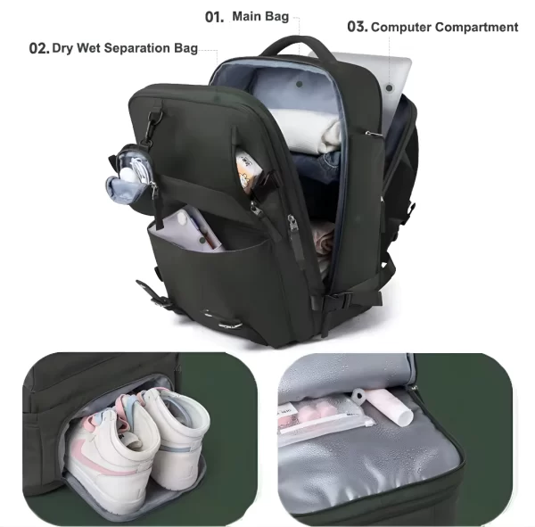 Mochila De Viaje Impermeable + Monedero