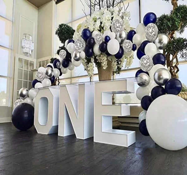 D_776595-MLA44940607592_022021-O.jpg Arco De Globos Orgánico Azul Plateado 120 Piezas
