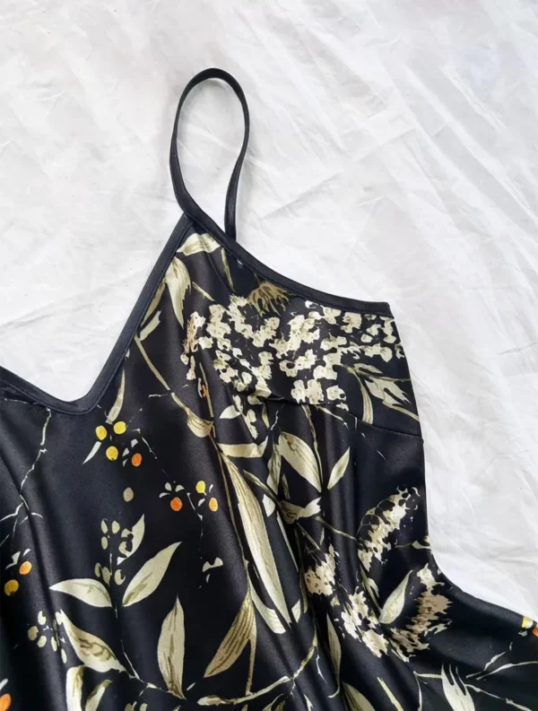 Pijama Satén Floral Sexy Mujer