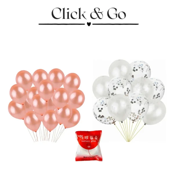 Kit Globos Happy Birthday Rosa Gold Plateado