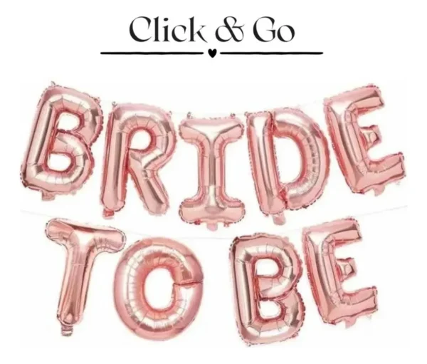 Kit Globos Bride To Be Rosa Plateado