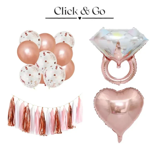 Kit Globos Bride To Be Rosa Plateado
