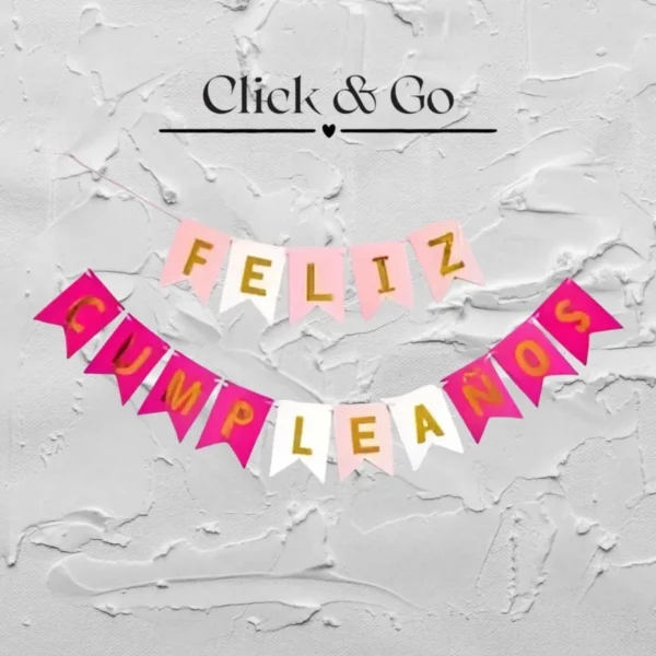 Kit Arco Globos Rosa Feliz Cumpleaños