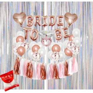 Kit Globos Bride To Be Rosa Plateado
