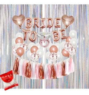 Kit Globos Bride To Be Rosa Plateado