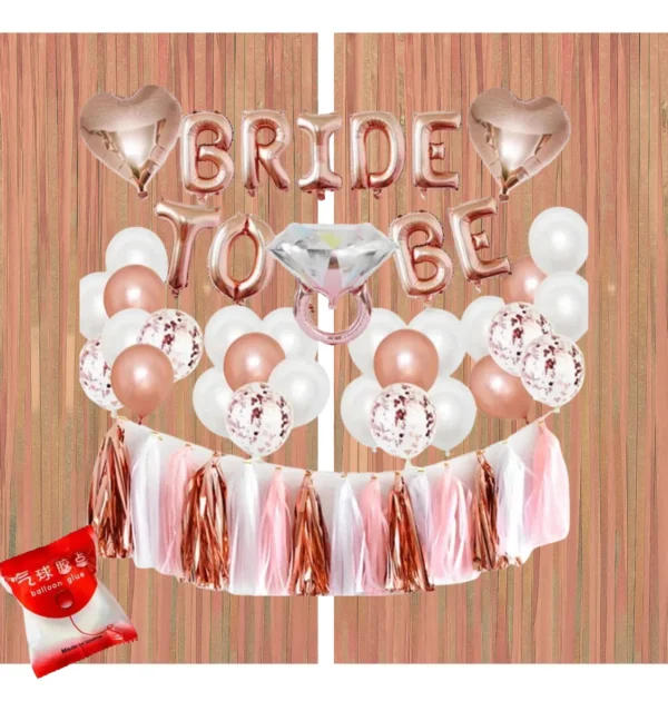 Kit Globos Bride To Be Rosa Plateado